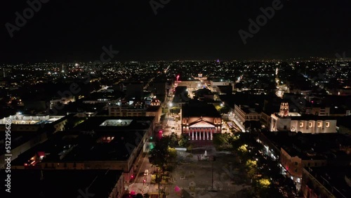 Wallpaper Mural Amazing Drone Shot Reveals Guadalajara Cathedral at Night. Teatro Degollado in Background Torontodigital.ca