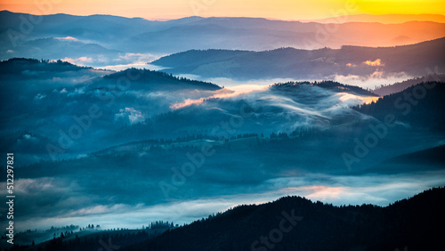 Sunrise in the Rarau mountains, Eastern Carpathians, Romania. © Szymon Bartosz
