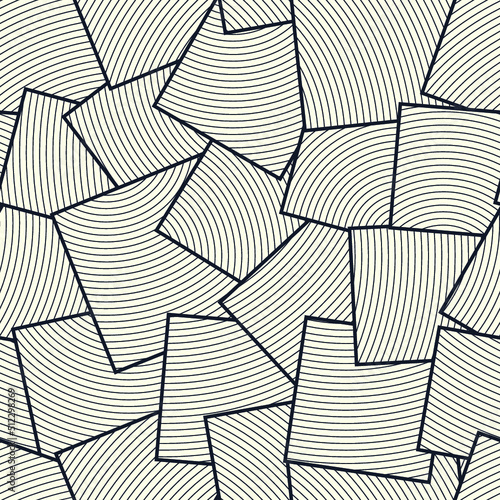 Poligonal pavement with tile parallel lines. Geometric seamless pattern structure. Modern design. Striped squares continuous vector.