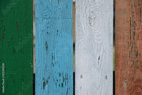 old painted fence, old paint, wood texture