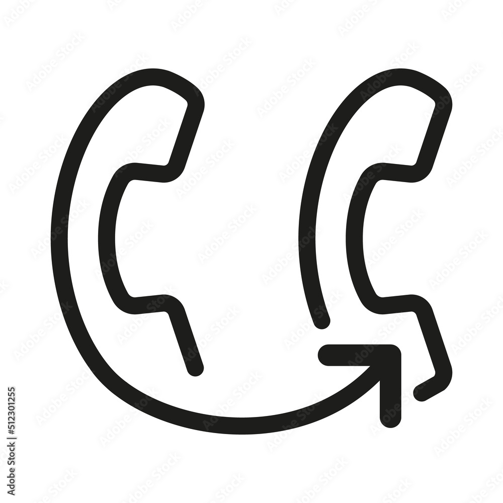 Call transfer line icon vector. Phone Icon Symbol. Call transfer line icon vector. Phone Icon Symbol.