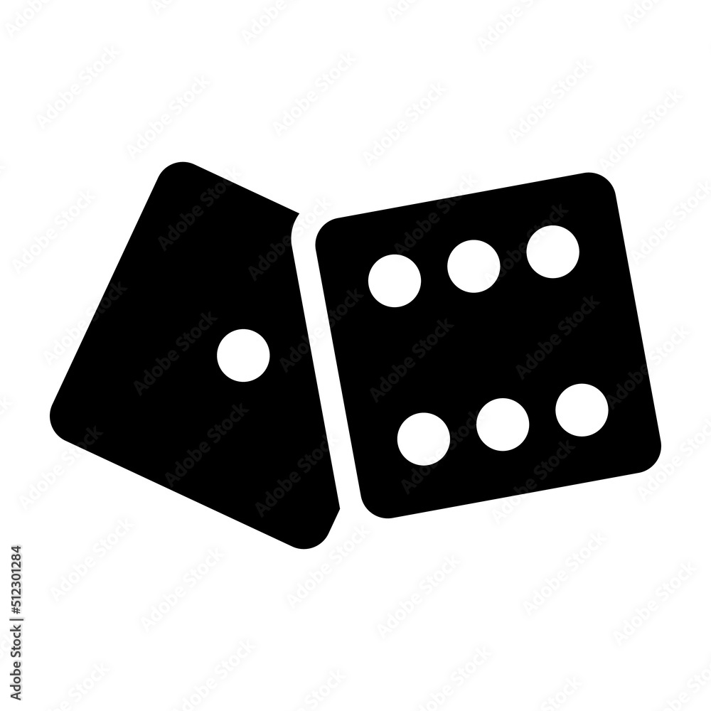 Two Black Dice Cubes on White Background. icon Vector illustration. Two dice to gamble for casino apps and websites Two Black Dice Cubes on White Background. icon Vector illustration. Two dice to gamble for casino apps and websites
