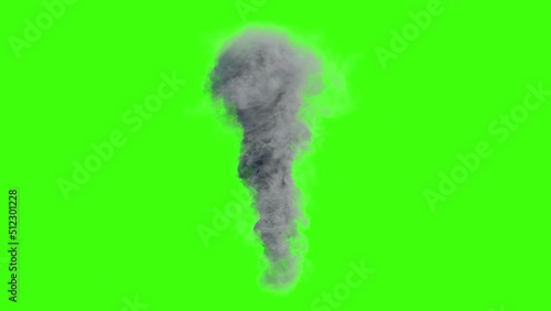 a tornado isolated on green background. a large tornado in 3d
