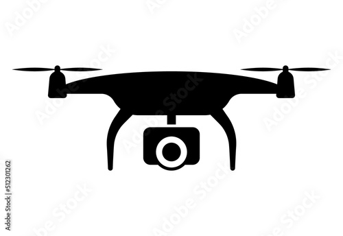 Drone quadrocopter with camera. Drone Video Camera vector icon