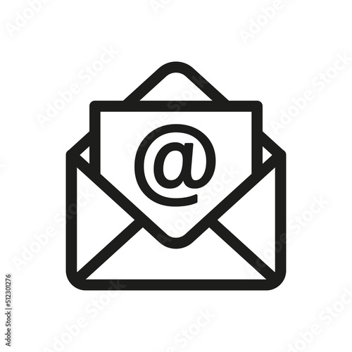 Envelope Open Message or email icon. outline vector illustration. photo