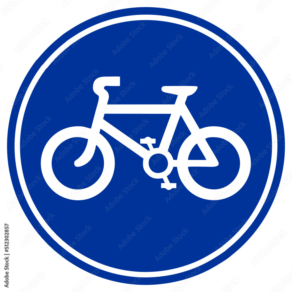 Compulsory Cycle Track Road Sign Compulsory Cycle Track Road Sign