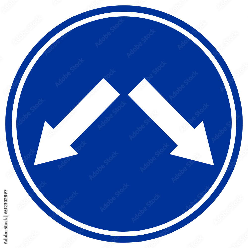 vehicles may pass either side sign vehicles may pass either side sign