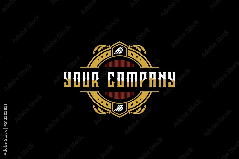 Fototapeta premium Vintage grapes harvest and wine label vector image