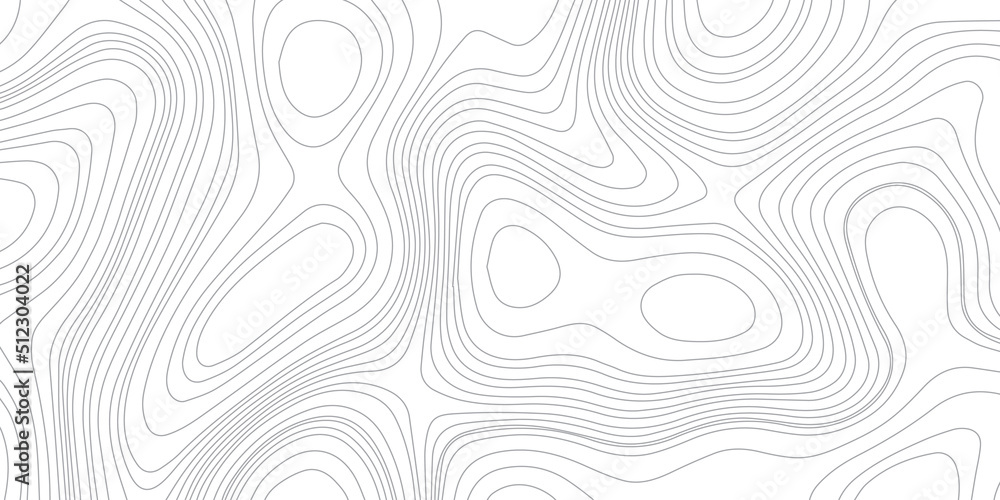 White wave paper curved reliefs abstract background, Abstract topographic contours map on concept of a conditional geography scheme and the terrain path. Dark on black, vector illustration.><