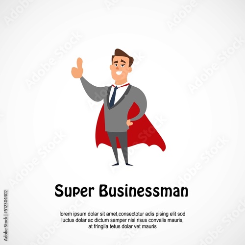 Success businessman character illustration photo