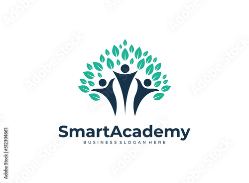 Smart academy modern logo design vector