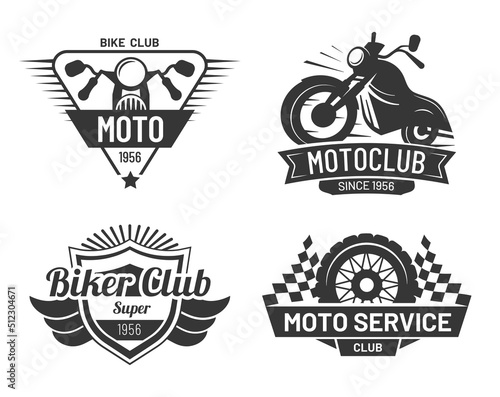 Motorcycle badges of collection, moto biker club