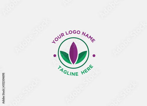 Abstract iconic Logo. Green purple combined color. Usable for Businesses and Companies, Agency, Startup