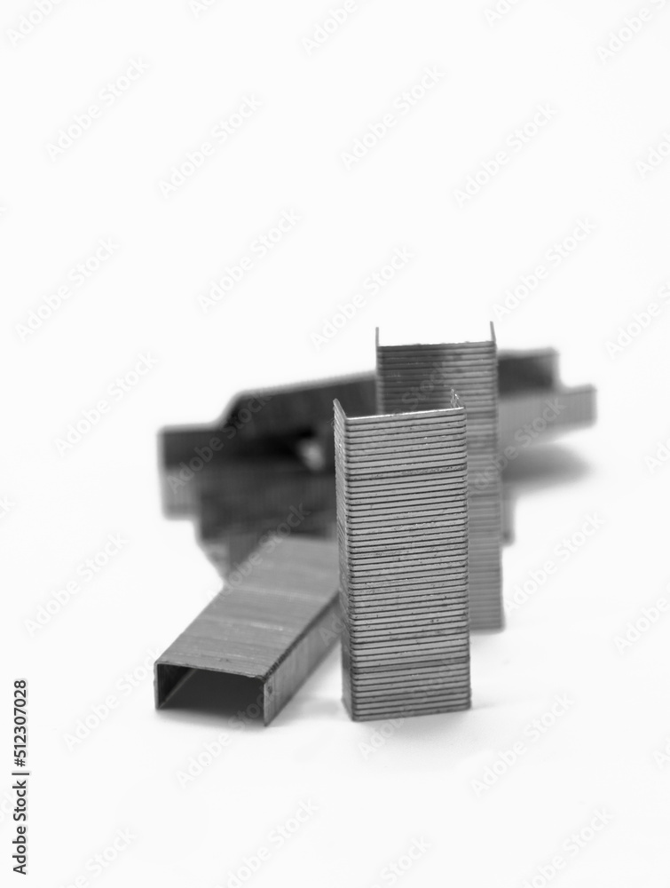 stapler pins isolated on white background. it is office and stationary tools.. stapler pins isolated on white background. it is office and stationary tools..
