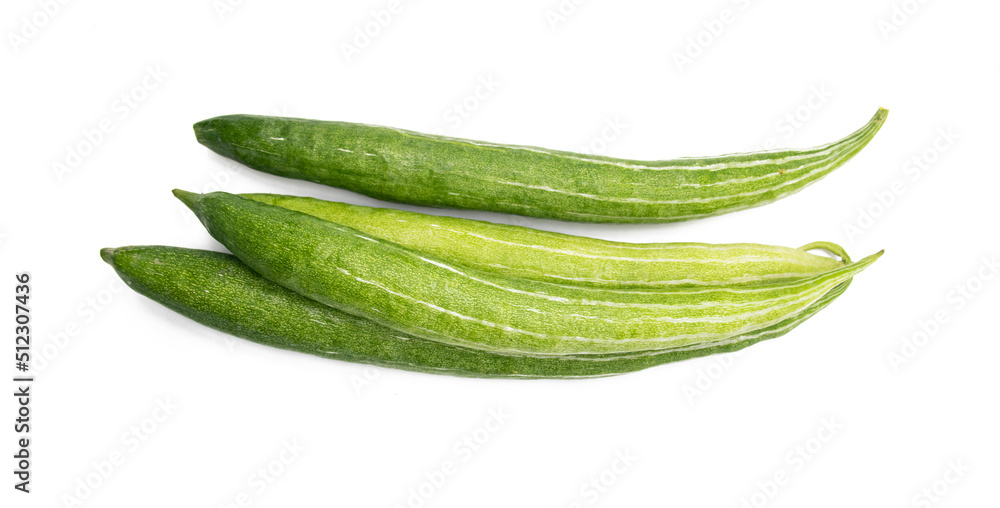 Snake gourd isolated on white background. Snake gourd isolated on white background.