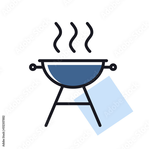 Grill BBQ cookout vector isolated icon