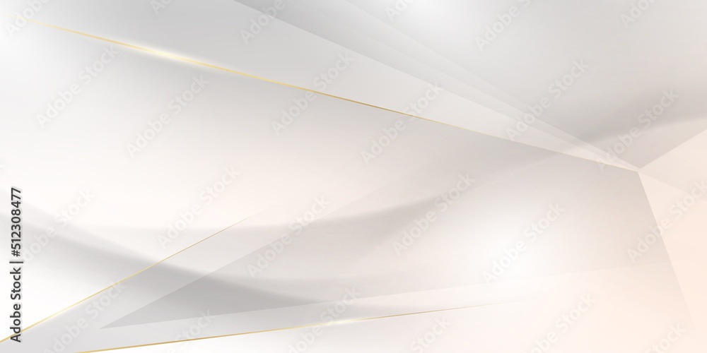 Obraz premium Elegant white background with elegant golden elements. Modern 3D Abstract Vector Illustration Design