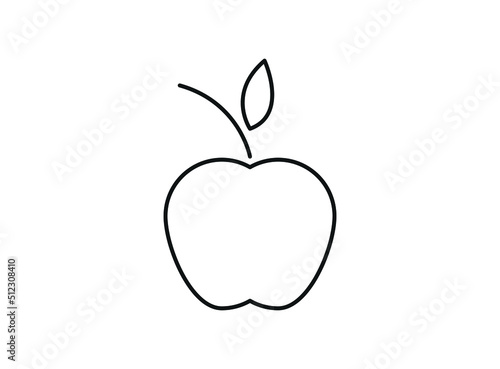 apple icon outline vector illustration. isolated on white background