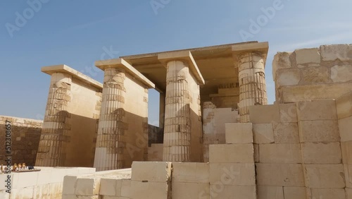 View Of Hypostyle Hall At The Pyramid of Zoser In Bright Sunny Day photo