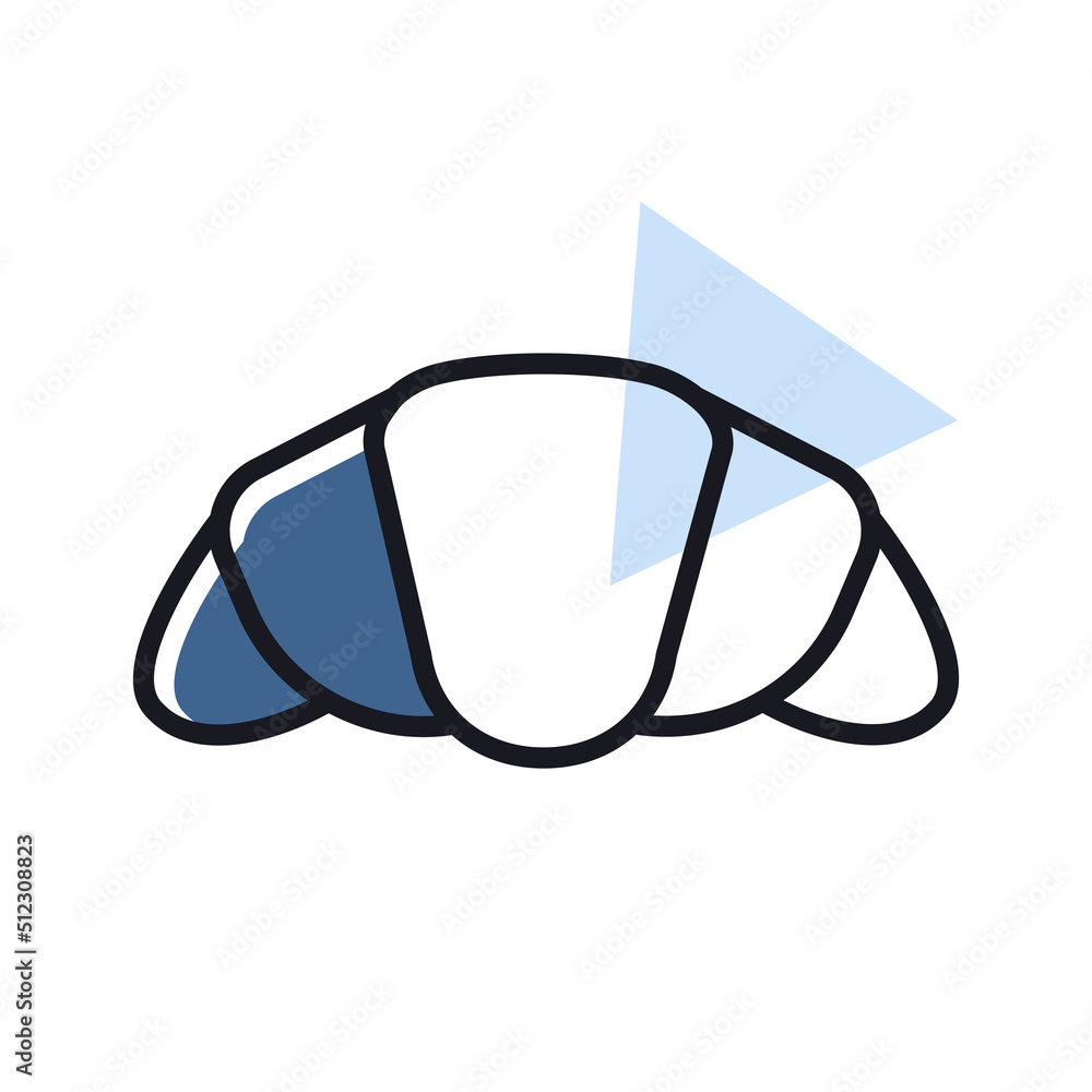 Croissant vector icon. Fast food sign Croissant vector icon. Fast food sign