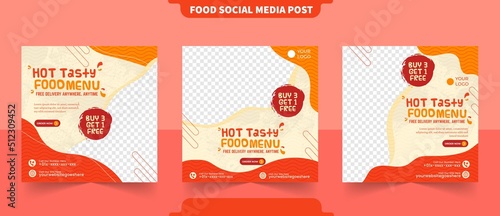 Tasty food delicious restaurant menu promotion for social media post square poster flyer banner template