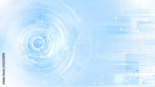 Light blue tech background with luminous effects