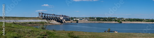 Hydroelectric power station. Dubasari, Moldova. Dniester river.