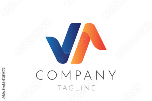 Initial Letter VA Design Logo. Alphabet letters Initials Monogram logo VA, AV, V and A, Alphabet Letters VA minimalist logo design vector eps 10
