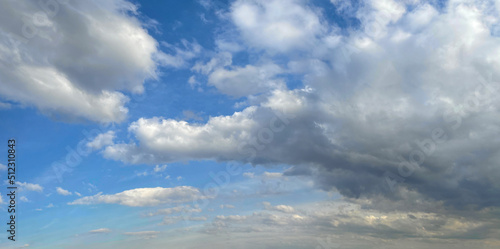 Blue sky and white clouds, nature skyline background