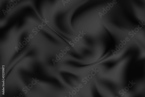 Vector black cloth background abstract with soft waves fabric texture background.