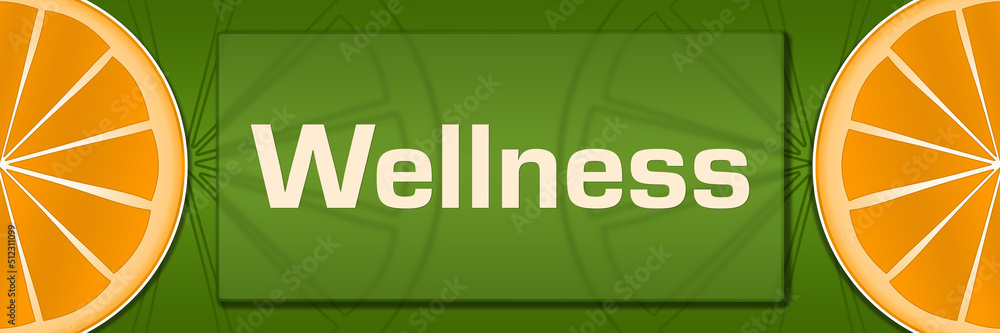 Fototapeta premium Wellness Orange Slice Both Sides Glass Text 