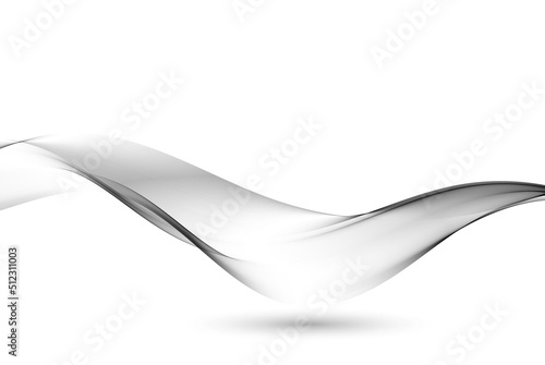 Gray transparent wave flow. Abstract gray wave vector background.