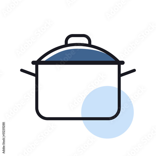 Saucepan vector icon. Cooking pot or pan sign