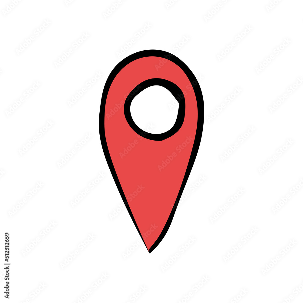Point icon. Doodle vector illustration with sign Point icon. Doodle vector illustration with sign