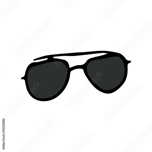 sunglasses icon. Doodle vector illustration with sunglasses