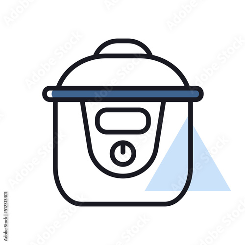 Slow cooking crock pot vector icon