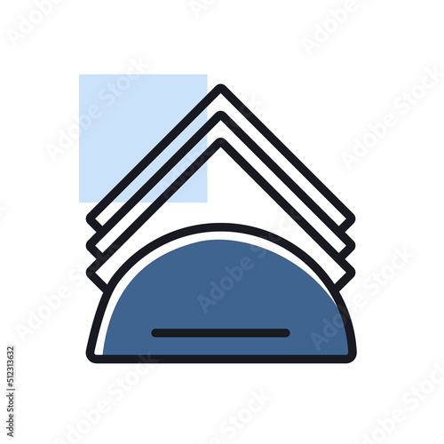 Napkins and napkin holder vector icon