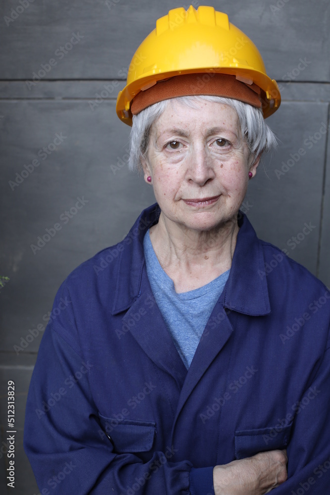 Senior female construction worker headshot Senior female construction worker headshot