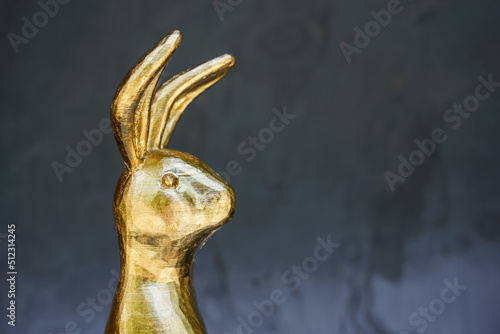 Canvas Print golden hare easter decoration