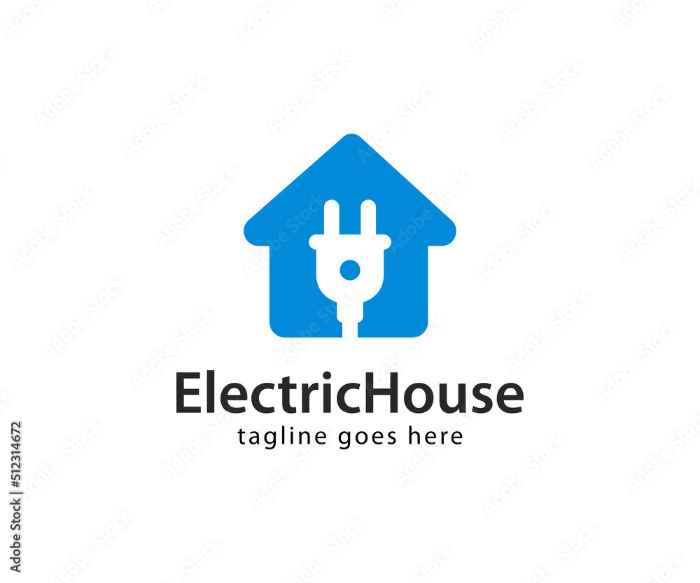 Electric House Logo. Electric Plug with House Logo Design Template. Electric House Logo. Electric Plug with House Logo Design Template.
