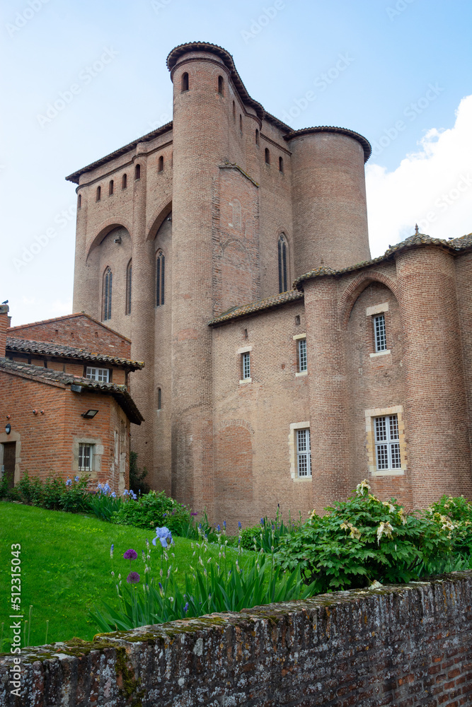 Wall of the Toulouse-Lautrec museum in Albi in France.