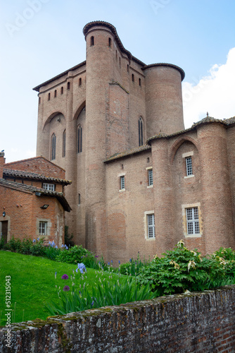 Wall of the Toulouse-Lautrec museum in Albi in France.