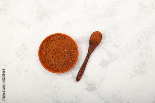 Aguaje powder. Dried and pulverized pulp of aguaje provides great nutritional value and medicinal benefits, particularly for women's health issues related to hormonal imbalances photo