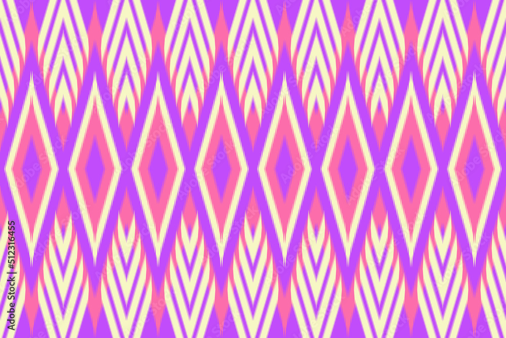 Ethnic tribal seamless pattern ikat art boho style for native clothing, embroidery design, traditional fabric, Aztec textile, wrapping, batik, curtain, carpet, background, wallpaper art, illustration Ethnic tribal seamless pattern ikat art boho style for native clothing, embroidery design, traditional fabric, Aztec textile, wrapping, batik, curtain, carpet, background, wallpaper art, illustration
