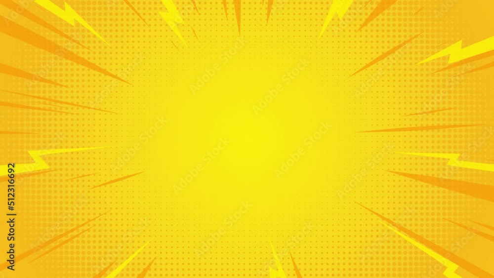 Yellow animated pop art background. Stock Video | Adobe Stock