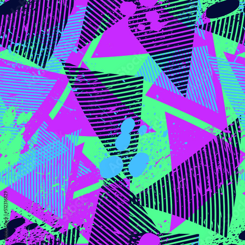 Urban abstract creative pattern with grunge spots and triangle elements
