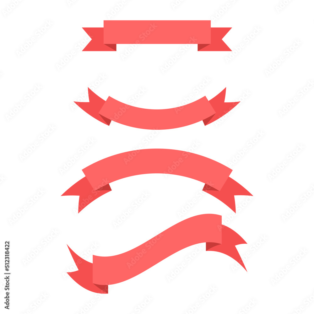 Set of gift packing red ribbon vector illustration Set of gift packing red ribbon vector illustration