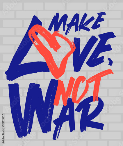 anti-war poster. make love, not war. Vector graphics