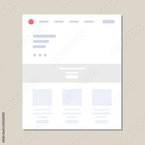 Website landing page frame flat ui landing page concept design 