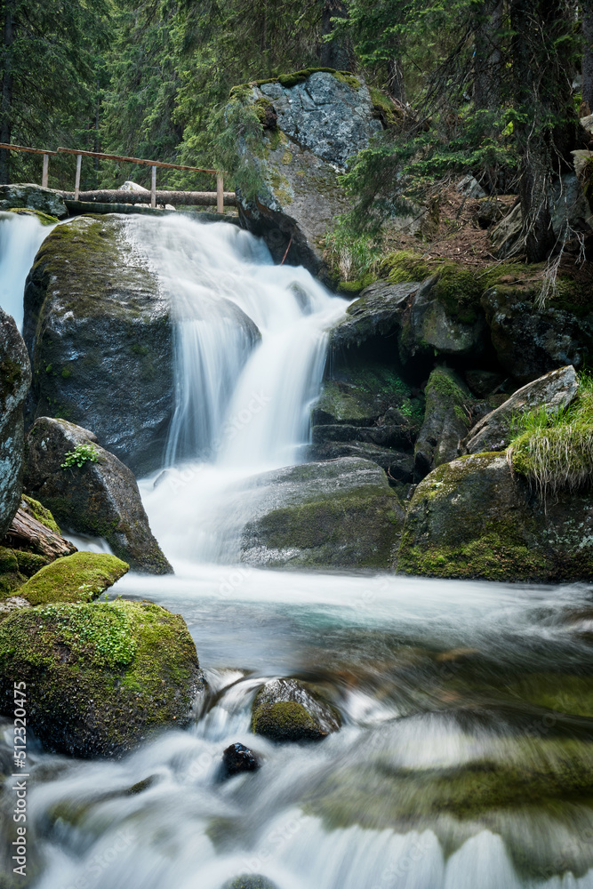 waterfall in the mountains